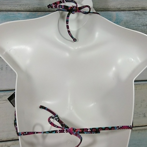 MOSSIMO swim top coral/olive/black size Large - Picture 3 of 5